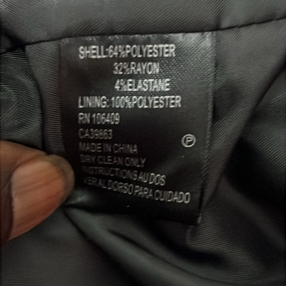 Tahari Arthur S. Levine Collarless Open Front Blazer Burgundy Black Stripe 8P - Picture 4 of 4